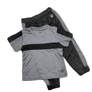 Body Glove Two Piece Set T Shirt and Pants Size Boys 4T Gray Black Tricot Active
